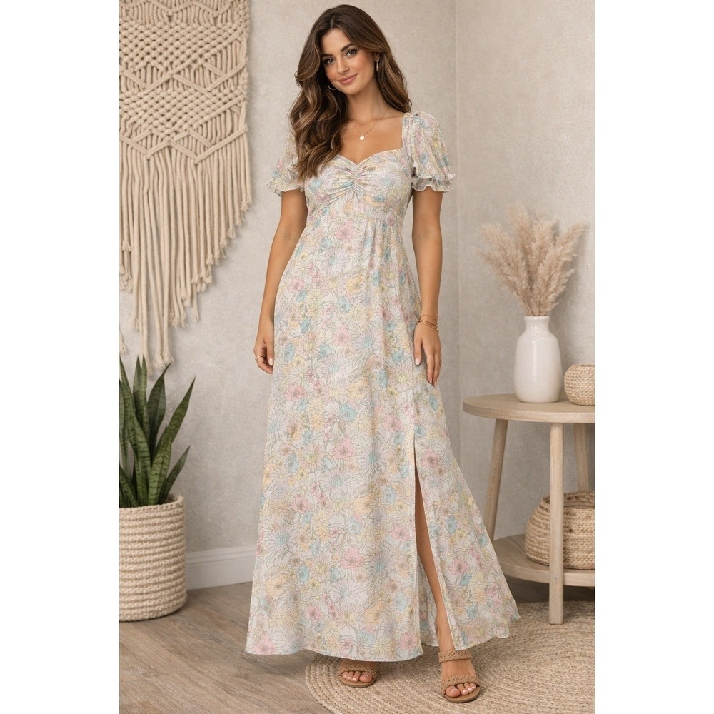 Vero Moda Dress Womens Small‎ Floral Evangaline Maxi Cottagecore Fairycore